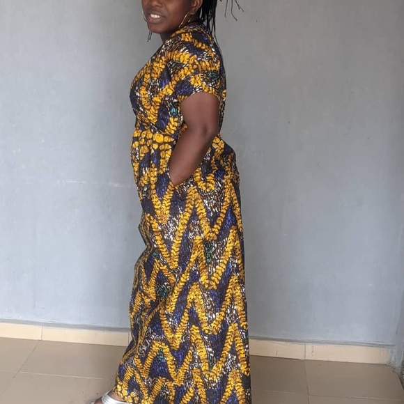 African print women full length maxi dress - Picture 2 of 4